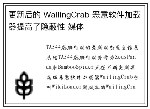更新后的 WailingCrab 恶意软件加载器提高了隐蔽性 媒体
